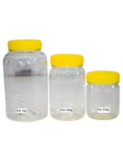 Borcan Hexagonal plastic 250gr